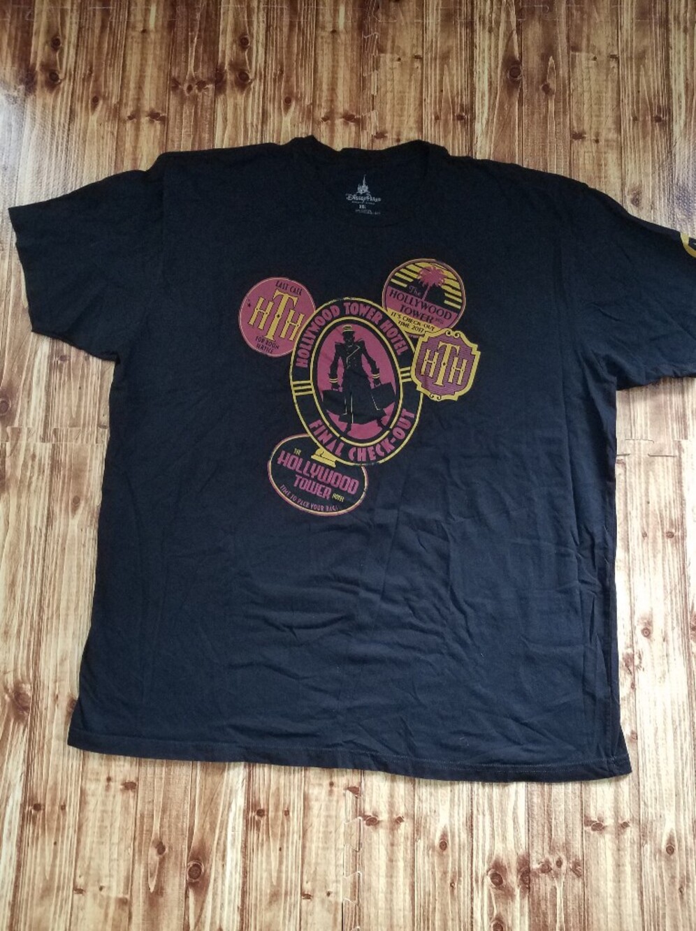 Disney Hollywood Tower Hotel Of Terror Black Shirt Passholder 2XL